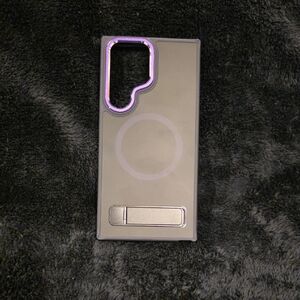 Malewolf Magnetic Samsung S22 Ultra Phone Case With Stand - Clear and Purple